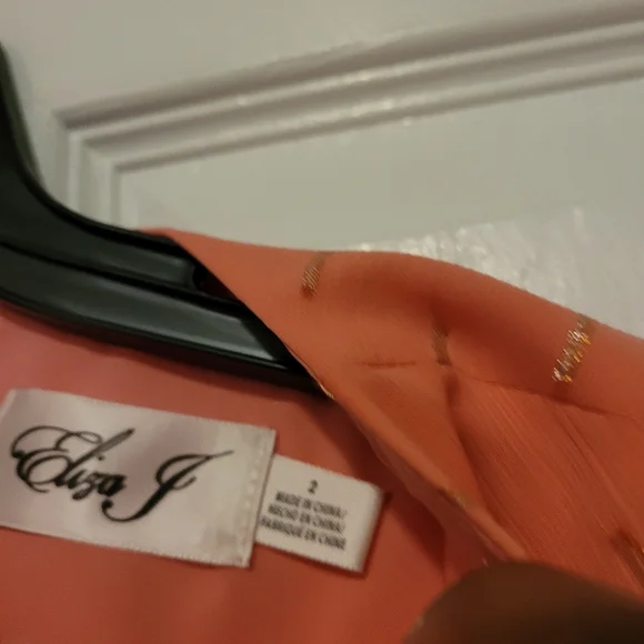 Eliza J Orange Asymmetrical Ruffled Wrap Dress - Picture 7 of 8